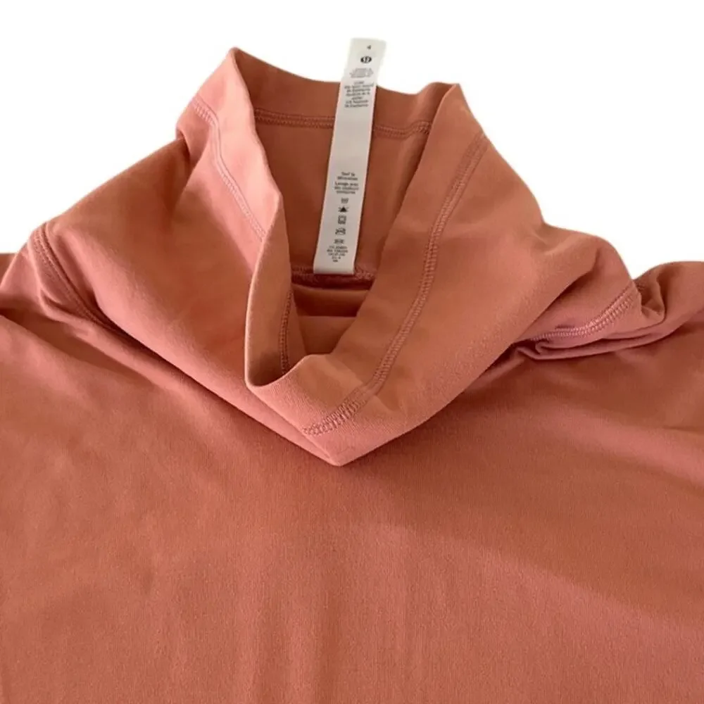 Lululemon Coral Ready to Rulu Pullover Long Sleeve Turtleneck Shirt Size 4